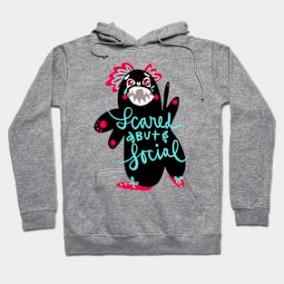Scared But Social Monster: Weird Funny Awkward Creature Hoodie